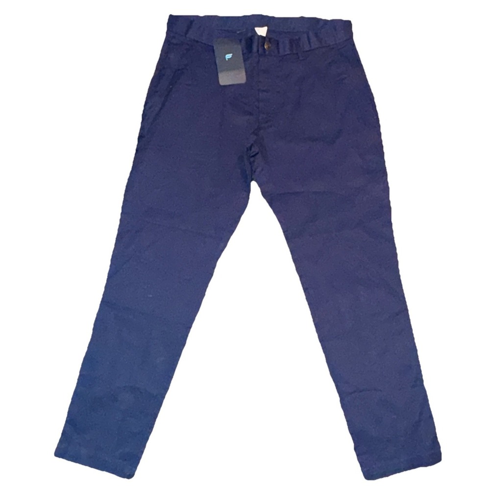 NEW Fabletics Mens High Side Chino 33x30 Performance Stretch Navy Blue